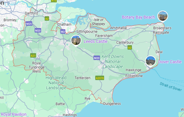 map - Kent bridging loans