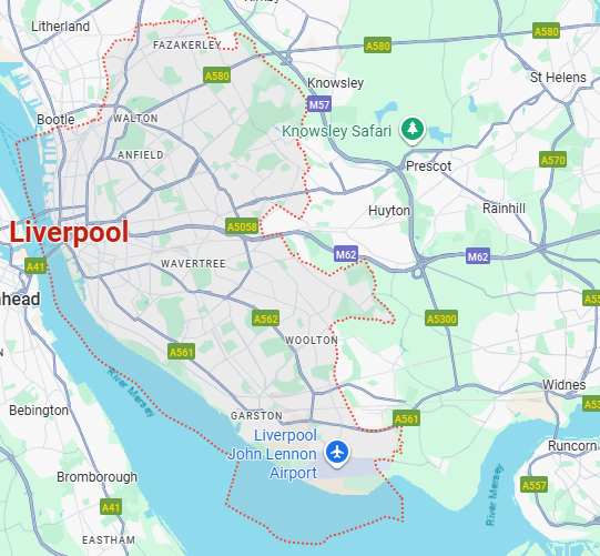 map - Liverpool bridging loans